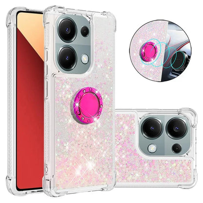 YB Quicksand Series-7 For Xiaomi Redmi Note 13 Pro 4G / Poco M6 Pro 4G Case Flowing Sequins Phone Kickstand Cover