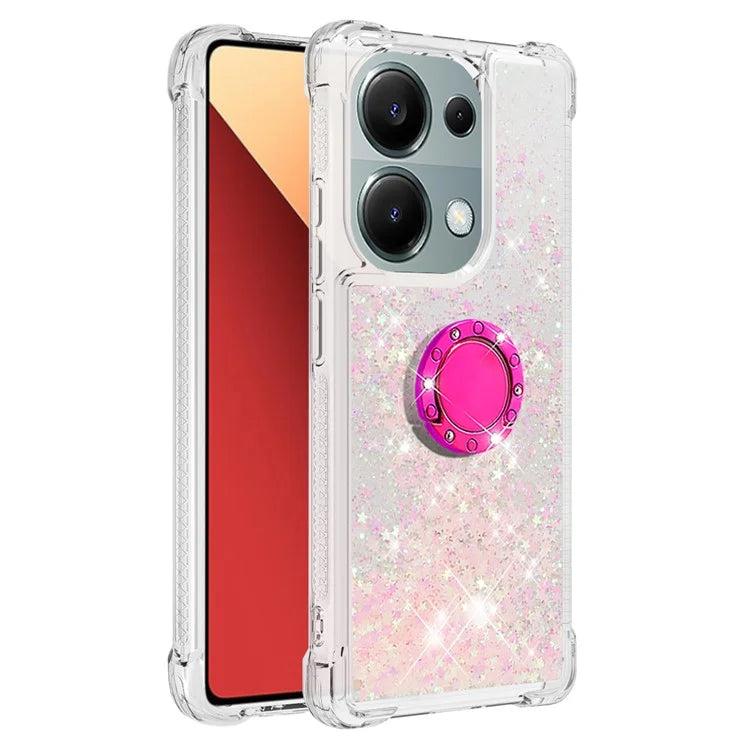 YB Quicksand Series-7 For Xiaomi Redmi Note 13 Pro 4G / Poco M6 Pro 4G Case Flowing Sequins Phone Kickstand Cover