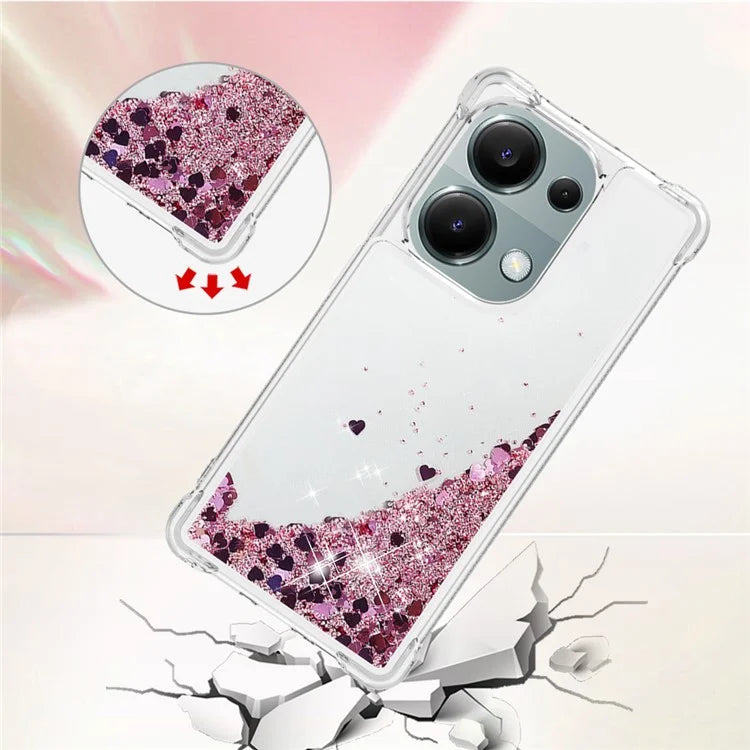 YB Quicksand Series-1 For Xiaomi Redmi Note 13 Pro 4G / Poco M6 Pro 4G TPU Case Shiny Sequins Floating Phone Cover