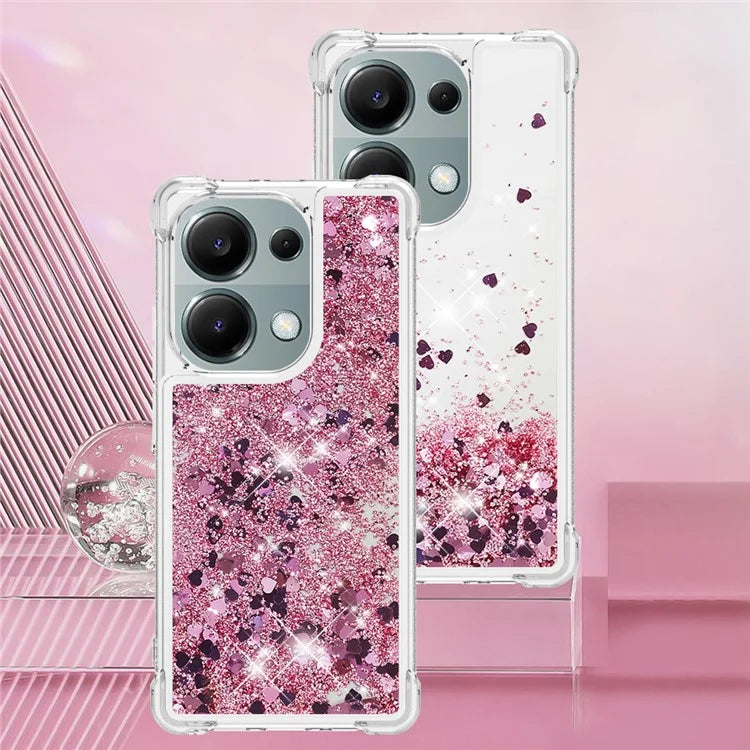 YB Quicksand Series-1 For Xiaomi Redmi Note 13 Pro 4G / Poco M6 Pro 4G TPU Case Shiny Sequins Floating Phone Cover