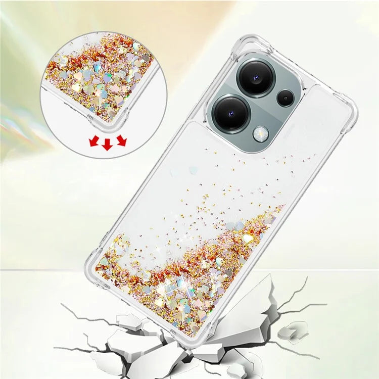 YB Quicksand Series-1 For Xiaomi Redmi Note 13 Pro 4G / Poco M6 Pro 4G TPU Case Shiny Sequins Floating Phone Cover