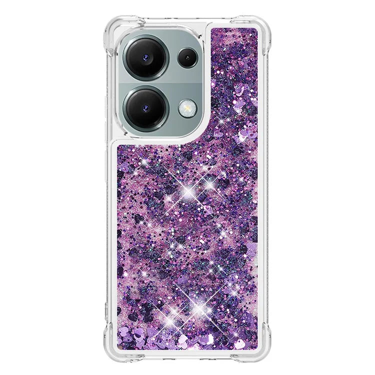 YB Quicksand Series-1 For Xiaomi Redmi Note 13 Pro 4G / Poco M6 Pro 4G TPU Case Shiny Sequins Floating Phone Cover