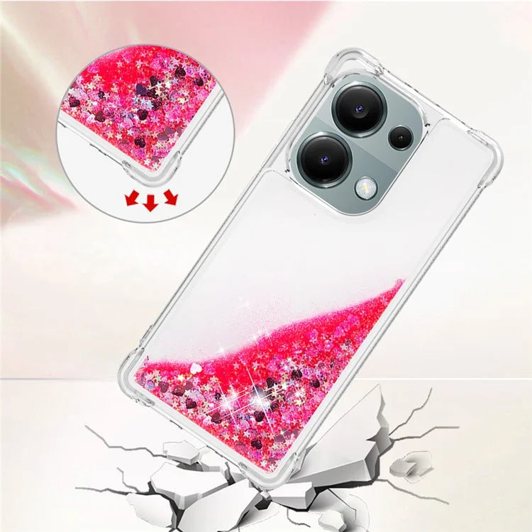 YB Quicksand Series-1 For Xiaomi Redmi Note 13 Pro 4G / Poco M6 Pro 4G TPU Case Shiny Sequins Floating Phone Cover