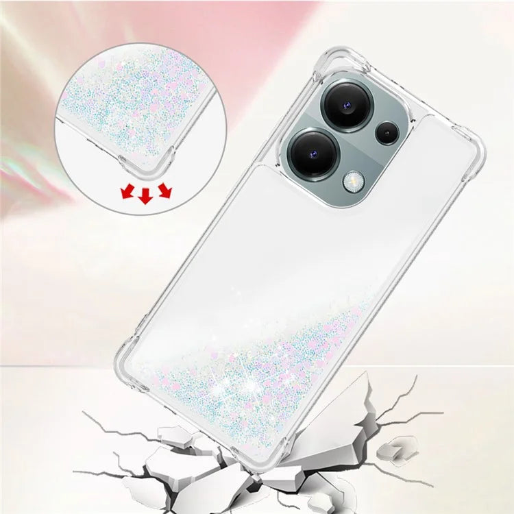 YB Quicksand Series-1 For Xiaomi Redmi Note 13 Pro 4G / Poco M6 Pro 4G TPU Case Shiny Sequins Floating Phone Cover