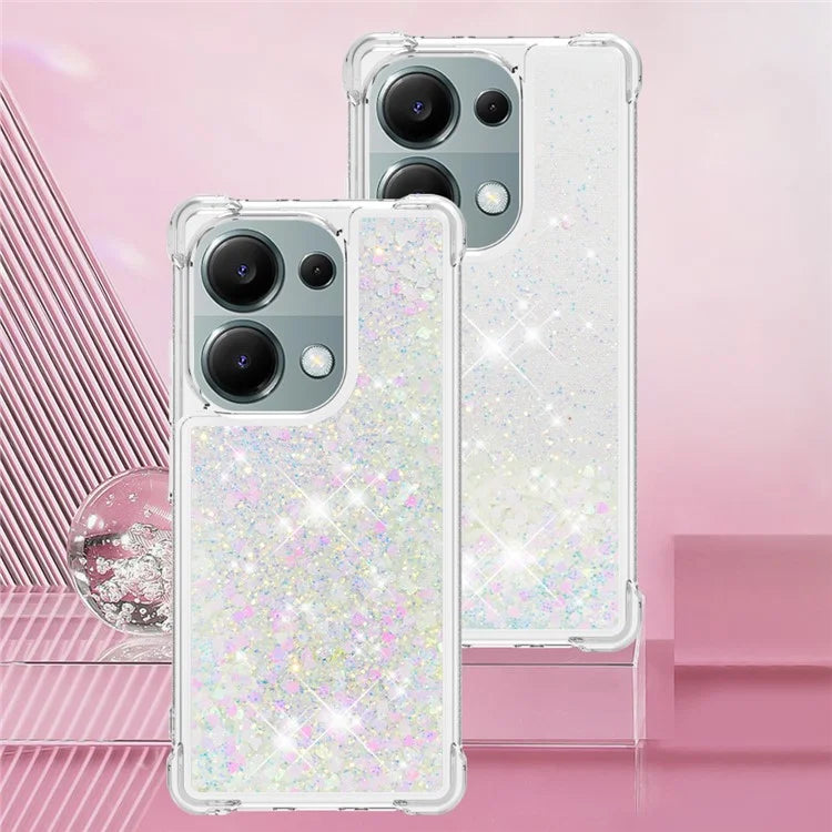 YB Quicksand Series-1 For Xiaomi Redmi Note 13 Pro 4G / Poco M6 Pro 4G TPU Case Shiny Sequins Floating Phone Cover