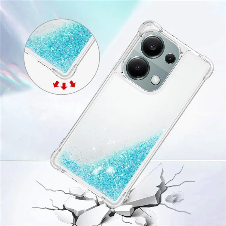 YB Quicksand Series-1 For Xiaomi Redmi Note 13 Pro 4G / Poco M6 Pro 4G TPU Case Shiny Sequins Floating Phone Cover