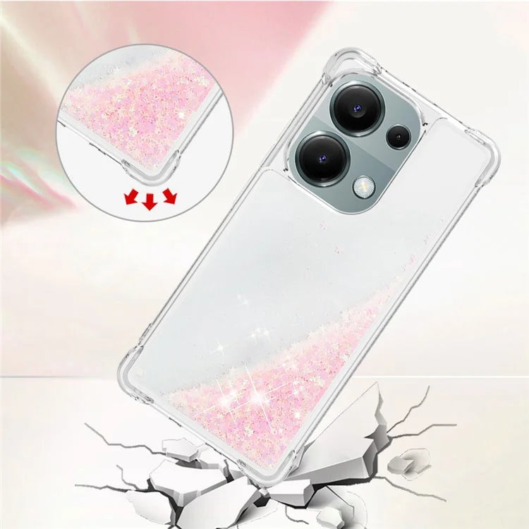 YB Quicksand Series-1 For Xiaomi Redmi Note 13 Pro 4G / Poco M6 Pro 4G TPU Case Shiny Sequins Floating Phone Cover