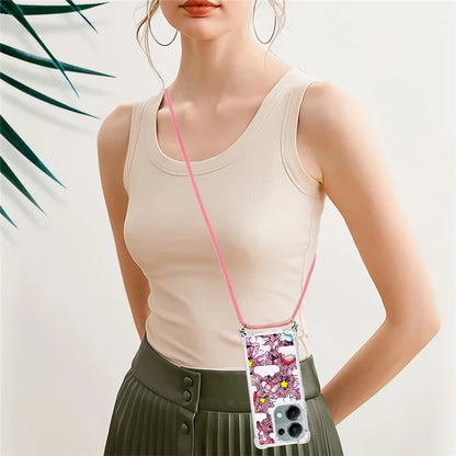 YB Quicksand Series-5 For Xiaomi Redmi Note 13 Pro 4G / Poco M6 Pro 4G Case Flowing Sequins Pattern Phone Cover with Lanyard