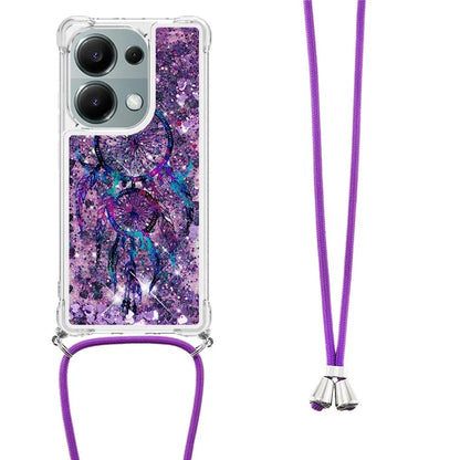 YB Quicksand Series-5 For Xiaomi Redmi Note 13 Pro 4G / Poco M6 Pro 4G Case Flowing Sequins Pattern Phone Cover with Lanyard
