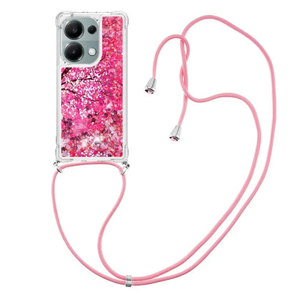 YB Quicksand Series-5 For Xiaomi Redmi Note 13 Pro 4G / Poco M6 Pro 4G Case Flowing Sequins Pattern Phone Cover with Lanyard