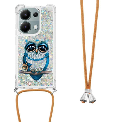 YB Quicksand Series-5 For Xiaomi Redmi Note 13 Pro 4G / Poco M6 Pro 4G Case Flowing Sequins Pattern Phone Cover with Lanyard