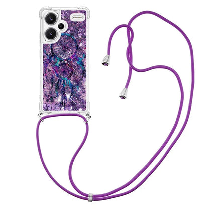 YB Quicksand Series-5 For Xiaomi Redmi Note 13 Pro+ 5G Case Stylish Pattern Sequins TPU Cover with Lanyard
