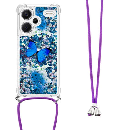 YB Quicksand Series-5 For Xiaomi Redmi Note 13 Pro+ 5G Case Stylish Pattern Sequins TPU Cover with Lanyard