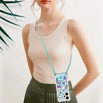 YB Quicksand Series-5 For Xiaomi Redmi Note 13 Pro+ 5G Case Stylish Pattern Sequins TPU Cover with Lanyard