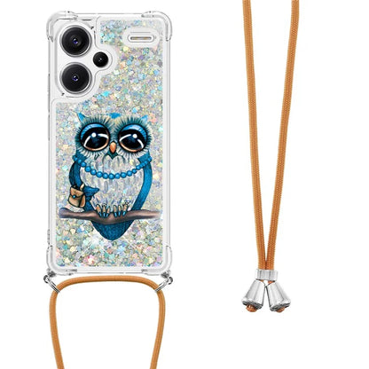 YB Quicksand Series-5 For Xiaomi Redmi Note 13 Pro+ 5G Case Stylish Pattern Sequins TPU Cover with Lanyard
