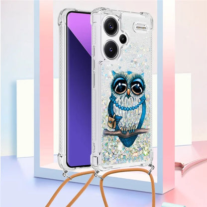 YB Quicksand Series-5 For Xiaomi Redmi Note 13 Pro+ 5G Case Stylish Pattern Sequins TPU Cover with Lanyard
