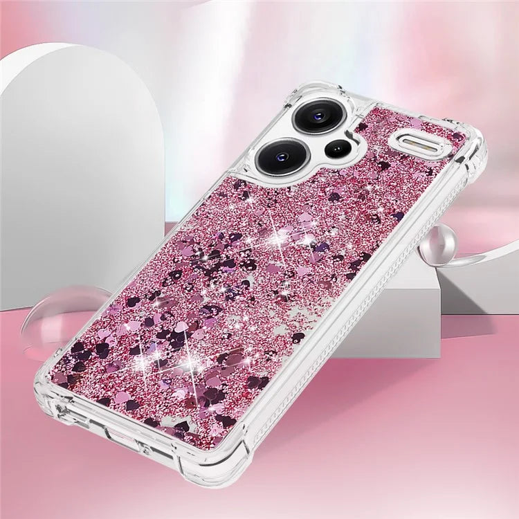YB Quicksand Series-1 For Xiaomi Redmi Note 13 Pro+ 5G Cell Phone Case Sequins TPU Protective Cover
