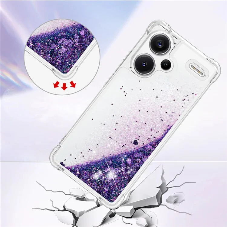 YB Quicksand Series-1 For Xiaomi Redmi Note 13 Pro+ 5G Cell Phone Case Sequins TPU Protective Cover