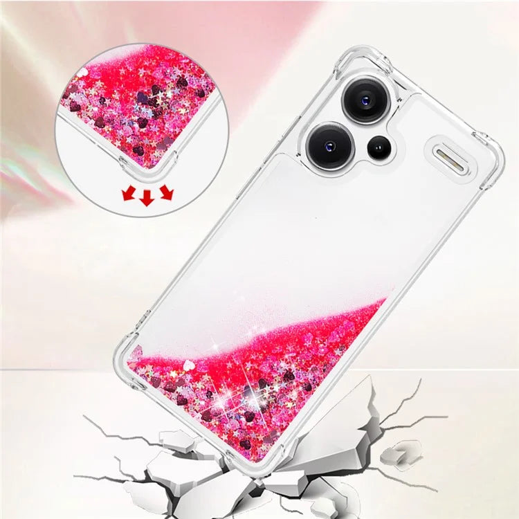YB Quicksand Series-1 For Xiaomi Redmi Note 13 Pro+ 5G Cell Phone Case Sequins TPU Protective Cover