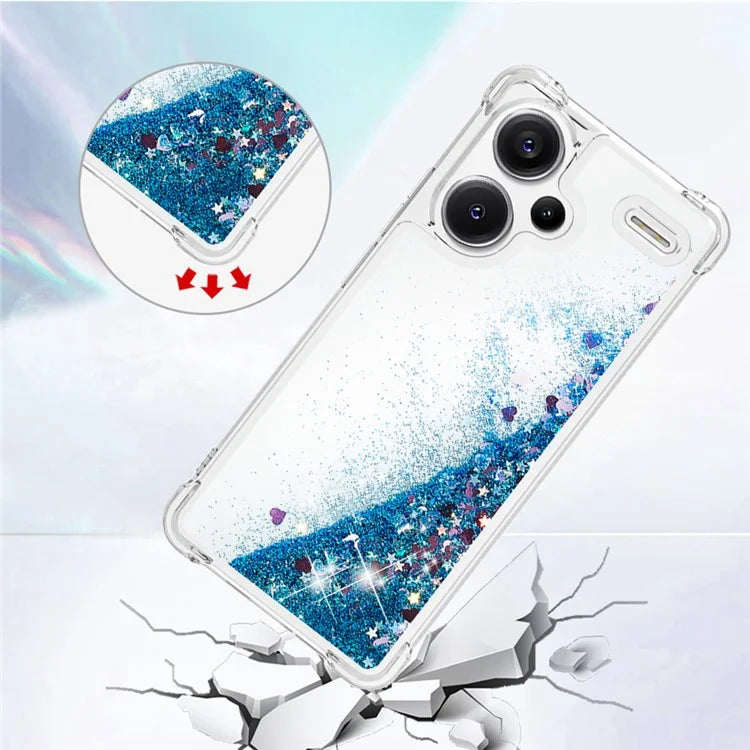 YB Quicksand Series-1 For Xiaomi Redmi Note 13 Pro+ 5G Cell Phone Case Sequins TPU Protective Cover