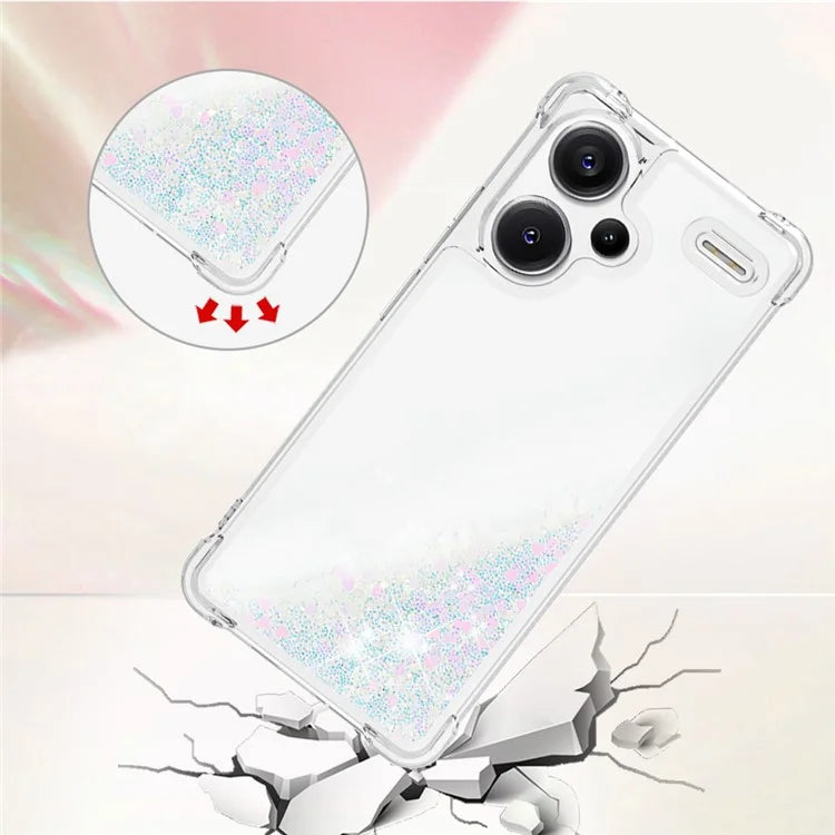 YB Quicksand Series-1 For Xiaomi Redmi Note 13 Pro+ 5G Cell Phone Case Sequins TPU Protective Cover
