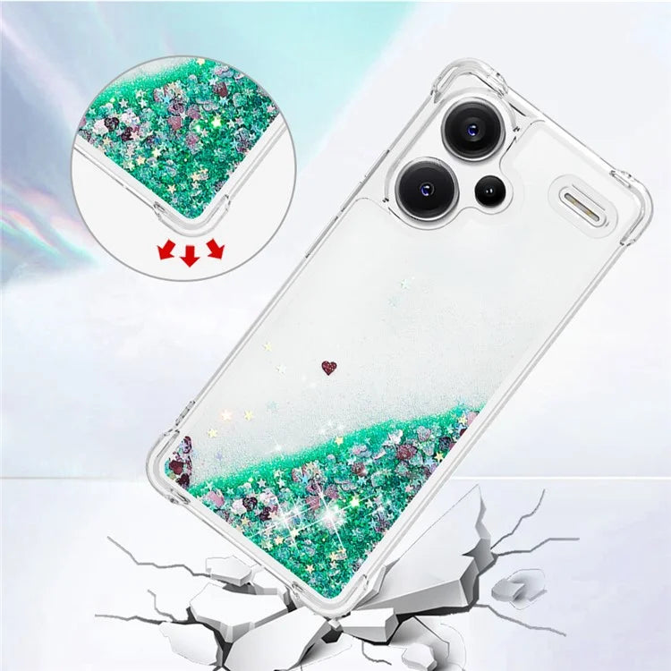 YB Quicksand Series-1 For Xiaomi Redmi Note 13 Pro+ 5G Cell Phone Case Sequins TPU Protective Cover