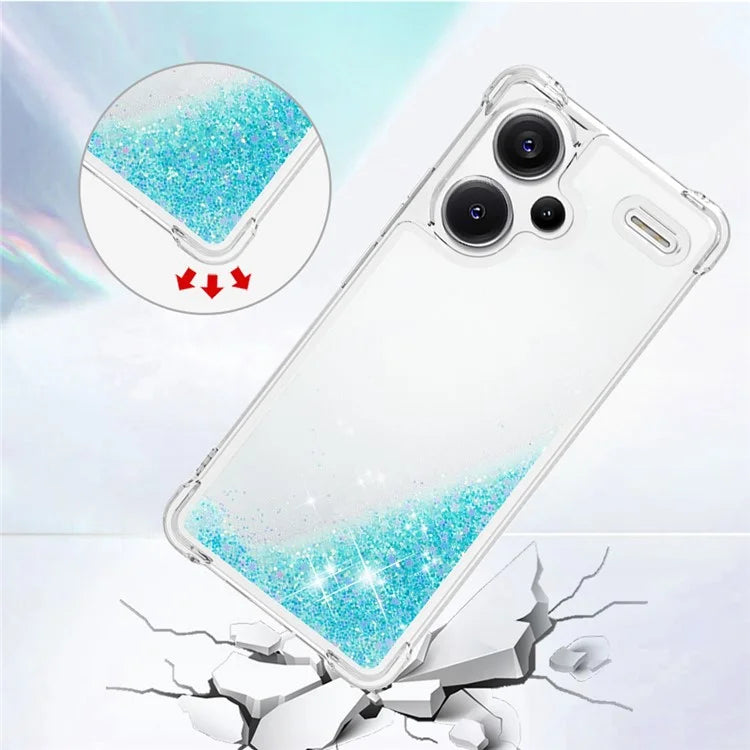 YB Quicksand Series-1 For Xiaomi Redmi Note 13 Pro+ 5G Cell Phone Case Sequins TPU Protective Cover