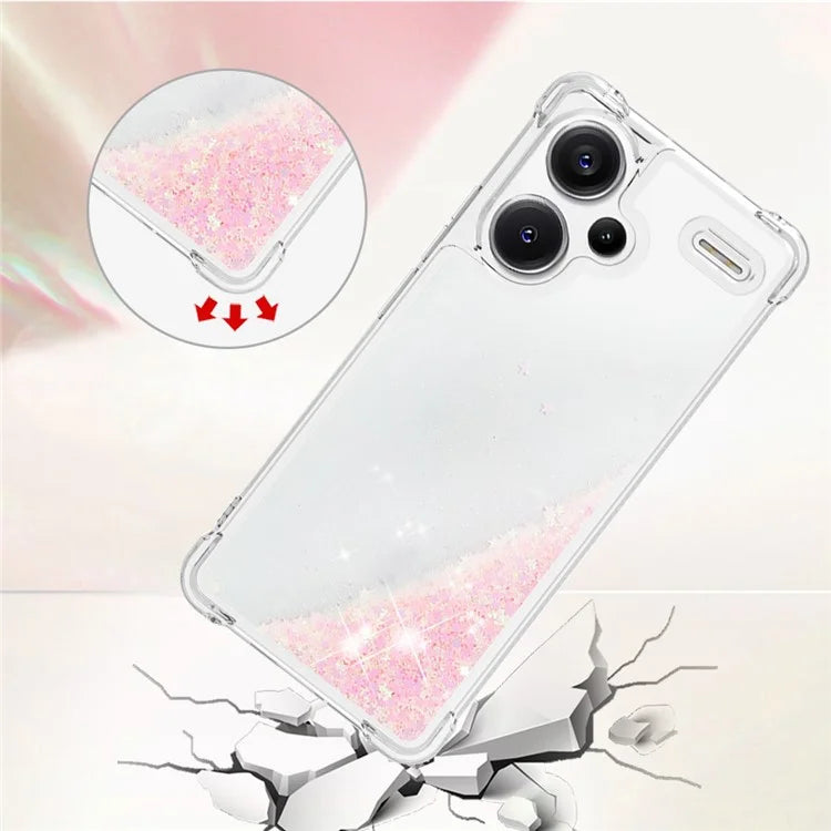 YB Quicksand Series-1 For Xiaomi Redmi Note 13 Pro+ 5G Cell Phone Case Sequins TPU Protective Cover
