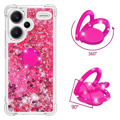 YB Quicksand Series-7 For Xiaomi Redmi Note 13 Pro+ 5G TPU Phone Case Floating Sequins Ring Kickstand Cover