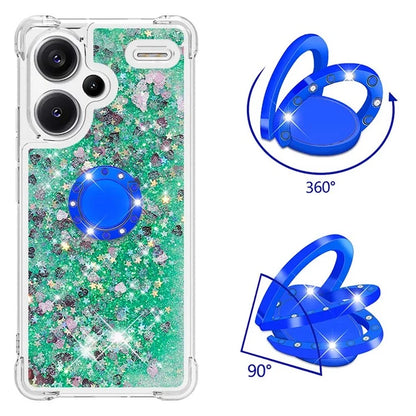 YB Quicksand Series-7 For Xiaomi Redmi Note 13 Pro+ 5G TPU Phone Case Floating Sequins Ring Kickstand Cover