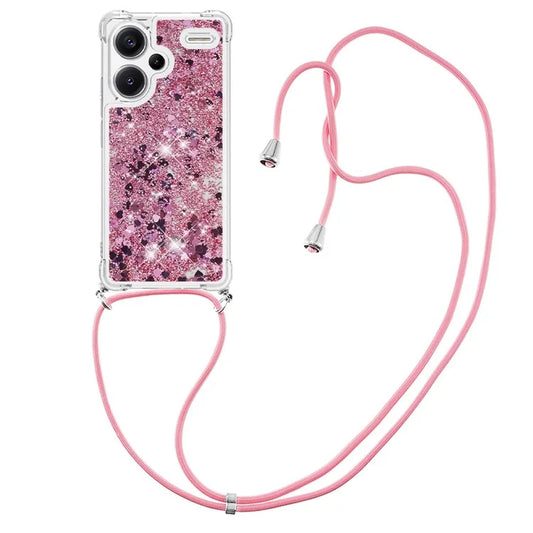YB Quicksand Series-4 For Xiaomi Redmi Note 13 Pro+ 5G Case Glitter TPU Crossbody Phone Cover