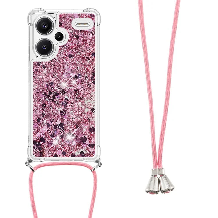 YB Quicksand Series-4 For Xiaomi Redmi Note 13 Pro+ 5G Case Glitter TPU Crossbody Phone Cover