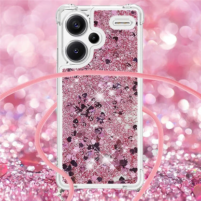 YB Quicksand Series-4 For Xiaomi Redmi Note 13 Pro+ 5G Case Glitter TPU Crossbody Phone Cover