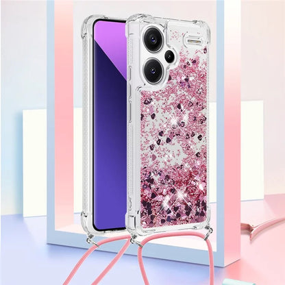 YB Quicksand Series-4 For Xiaomi Redmi Note 13 Pro+ 5G Case Glitter TPU Crossbody Phone Cover
