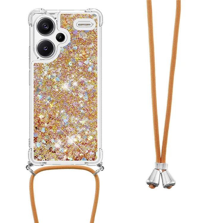 YB Quicksand Series-4 For Xiaomi Redmi Note 13 Pro+ 5G Case Glitter TPU Crossbody Phone Cover