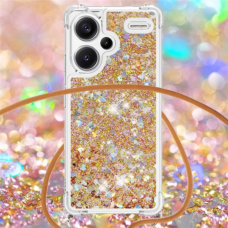 YB Quicksand Series-4 For Xiaomi Redmi Note 13 Pro+ 5G Case Glitter TPU Crossbody Phone Cover