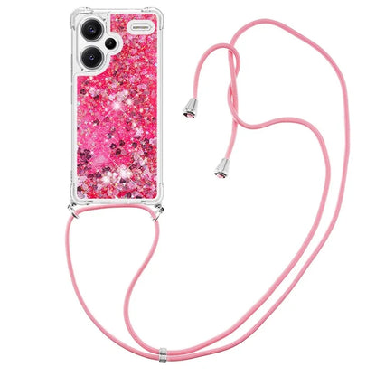 YB Quicksand Series-4 For Xiaomi Redmi Note 13 Pro+ 5G Case Glitter TPU Crossbody Phone Cover