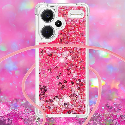 YB Quicksand Series-4 For Xiaomi Redmi Note 13 Pro+ 5G Case Glitter TPU Crossbody Phone Cover