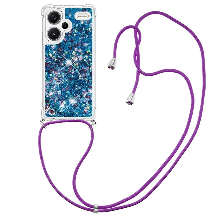 YB Quicksand Series-4 For Xiaomi Redmi Note 13 Pro+ 5G Case Glitter TPU Crossbody Phone Cover
