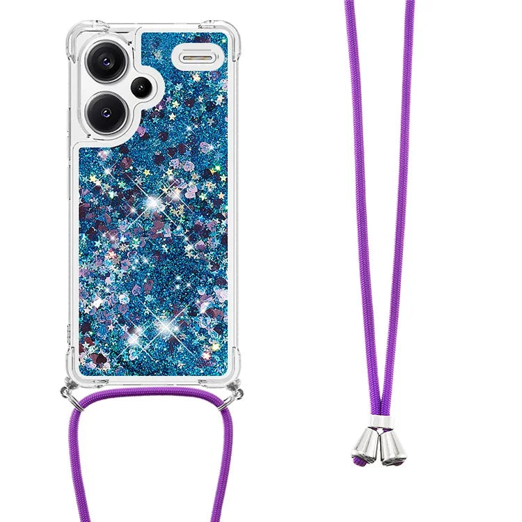 YB Quicksand Series-4 For Xiaomi Redmi Note 13 Pro+ 5G Case Glitter TPU Crossbody Phone Cover