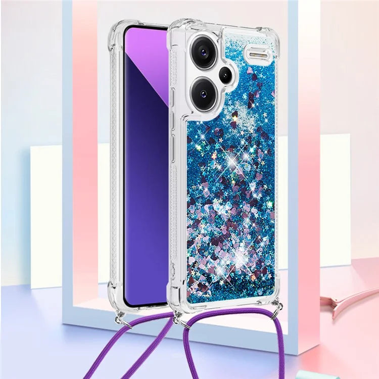 YB Quicksand Series-4 For Xiaomi Redmi Note 13 Pro+ 5G Case Glitter TPU Crossbody Phone Cover