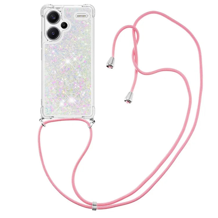 YB Quicksand Series-4 For Xiaomi Redmi Note 13 Pro+ 5G Case Glitter TPU Crossbody Phone Cover