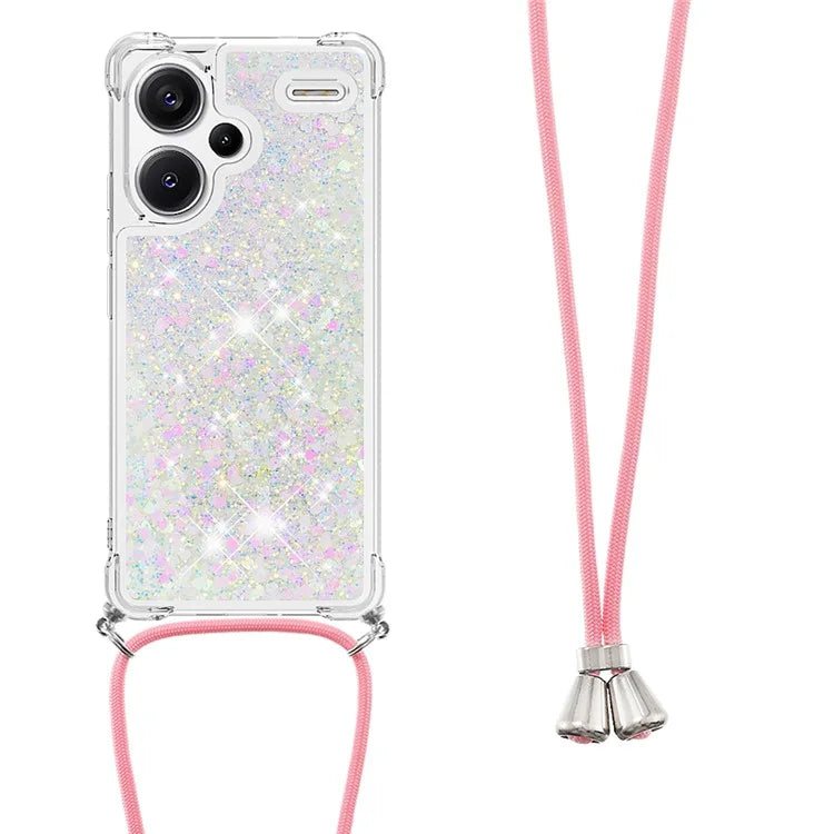 YB Quicksand Series-4 For Xiaomi Redmi Note 13 Pro+ 5G Case Glitter TPU Crossbody Phone Cover