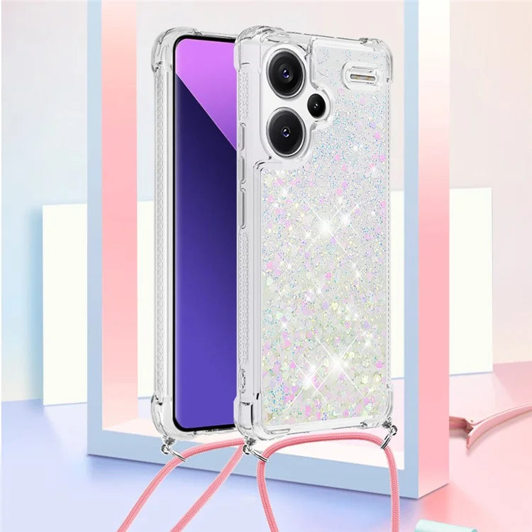YB Quicksand Series-4 For Xiaomi Redmi Note 13 Pro+ 5G Case Glitter TPU Crossbody Phone Cover