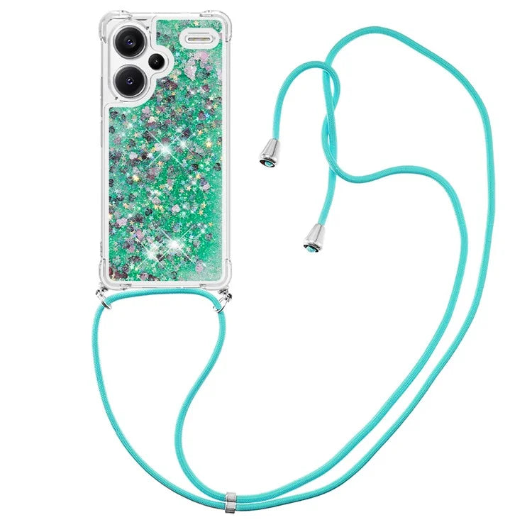 YB Quicksand Series-4 For Xiaomi Redmi Note 13 Pro+ 5G Case Glitter TPU Crossbody Phone Cover