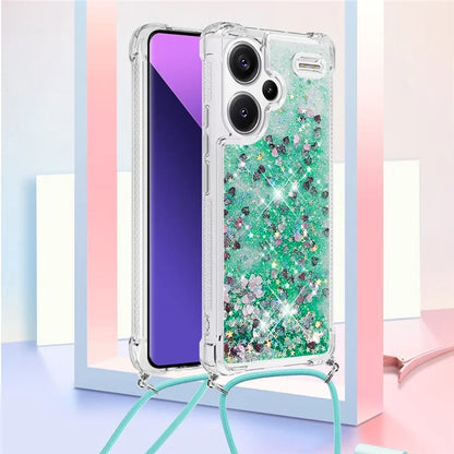 YB Quicksand Series-4 For Xiaomi Redmi Note 13 Pro+ 5G Case Glitter TPU Crossbody Phone Cover