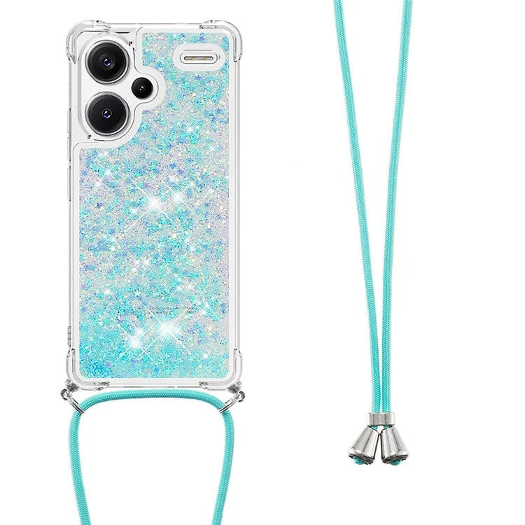 YB Quicksand Series-4 For Xiaomi Redmi Note 13 Pro+ 5G Case Glitter TPU Crossbody Phone Cover