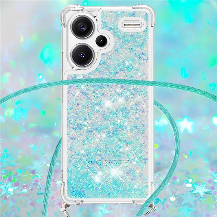 YB Quicksand Series-4 For Xiaomi Redmi Note 13 Pro+ 5G Case Glitter TPU Crossbody Phone Cover