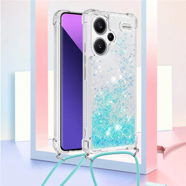 YB Quicksand Series-4 For Xiaomi Redmi Note 13 Pro+ 5G Case Glitter TPU Crossbody Phone Cover
