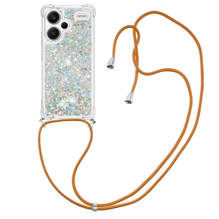 YB Quicksand Series-4 For Xiaomi Redmi Note 13 Pro+ 5G Case Glitter TPU Crossbody Phone Cover